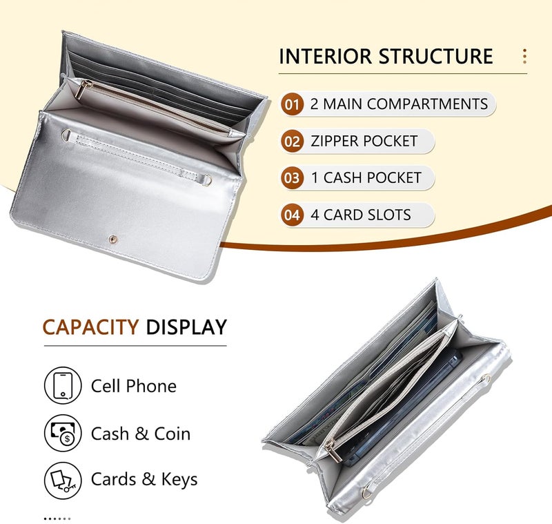 UU Crossbody Bags for Women, Small Bag with Removable Chain, Card Slots & Phone Pocket - Lightweight Purse Wallet (8 Colors) - Image 3